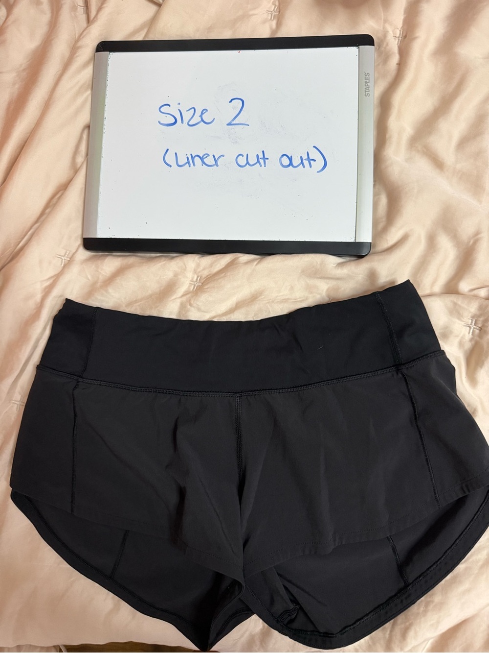 lululemon athletica Black Women's Athletic Shorts with Wide Waistband